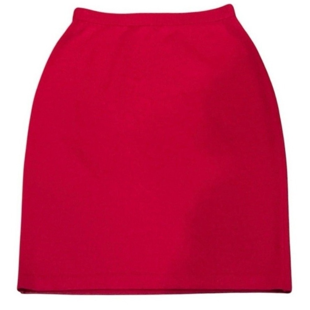 ST JOHN COLLECTION by Marie Gray Wool Santana Red Skirt Size 2 Made in USA